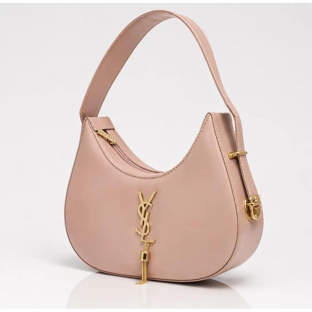 Luxe Curve Leather Hobo Bag
