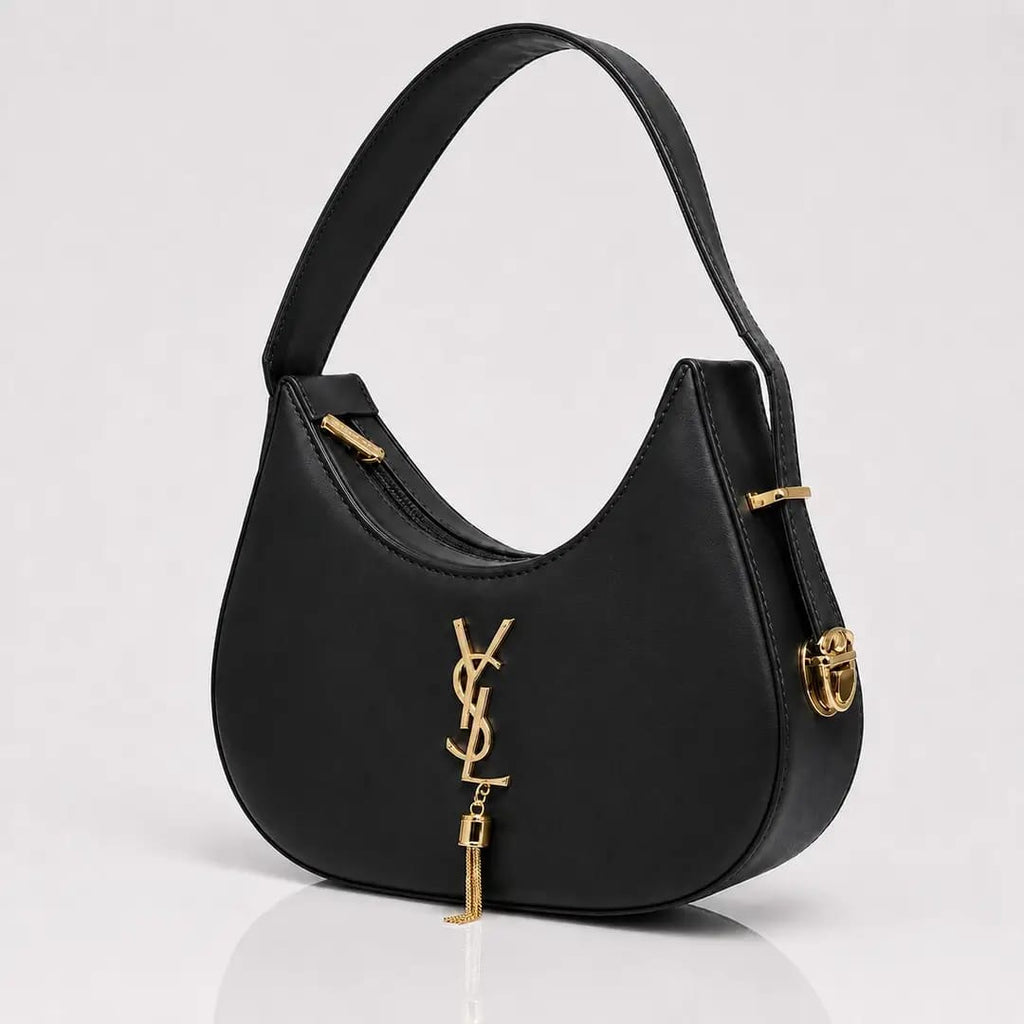 Luxe Curve Leather Hobo Bag