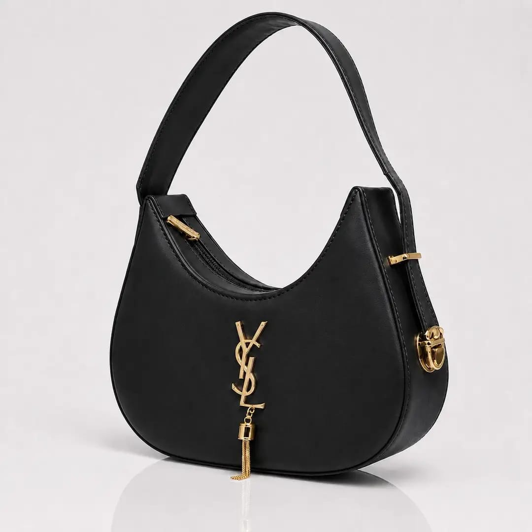 Luxe Curve Leather Hobo Bag