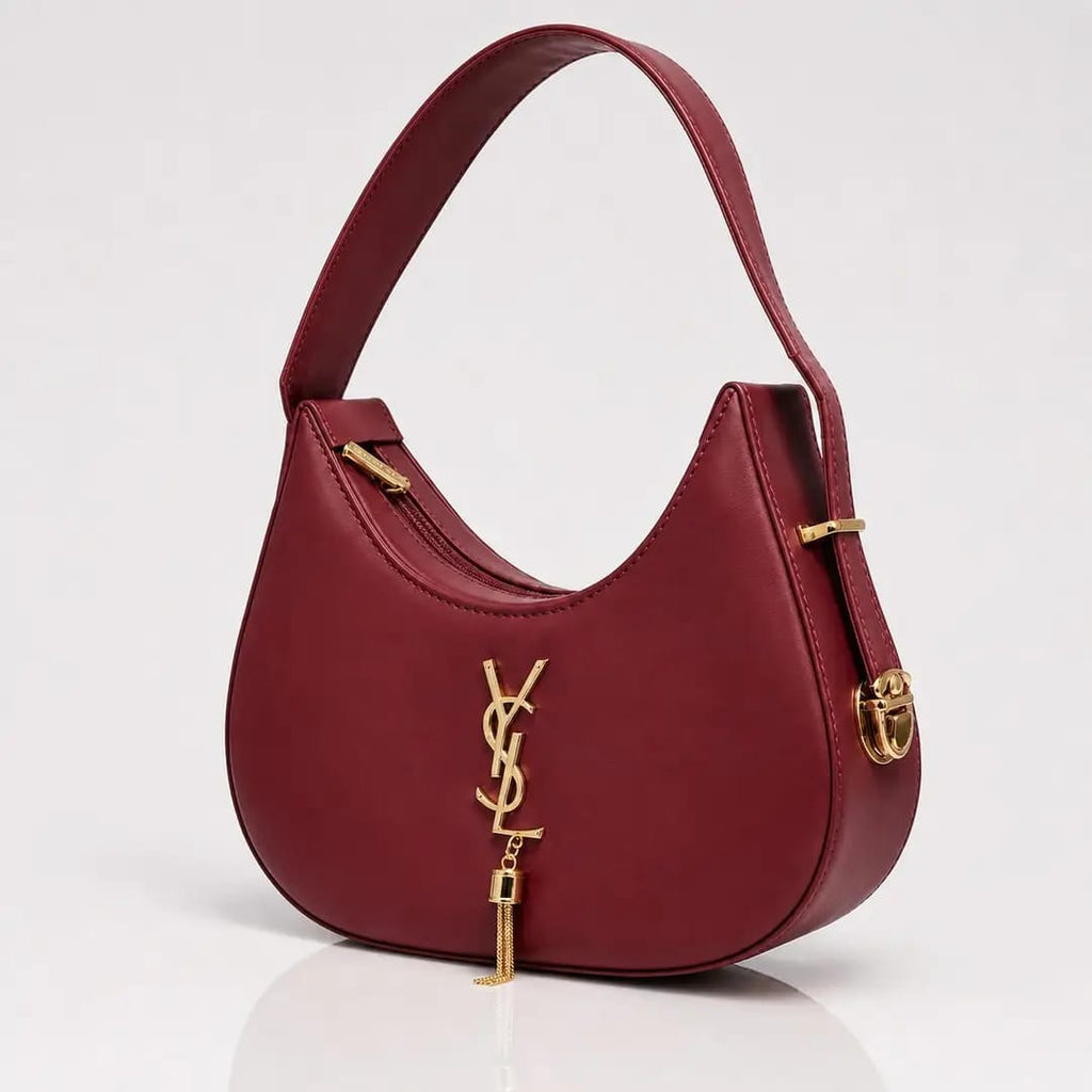 Luxe Curve Leather Hobo Bag