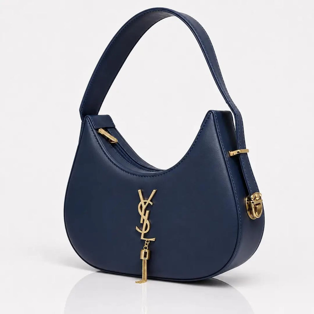 Luxe Curve Leather Hobo Bag