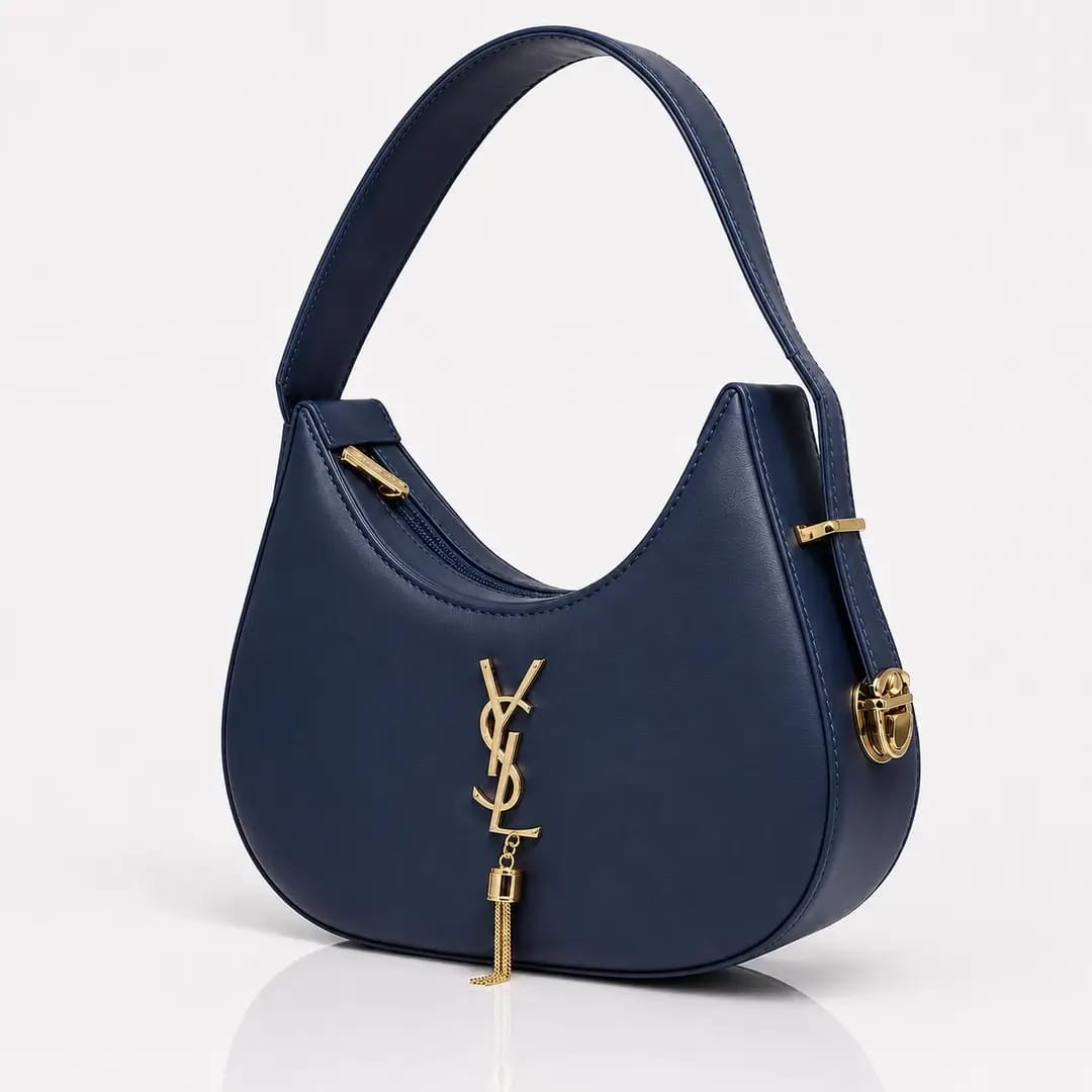 Luxe Curve Leather Hobo Bag