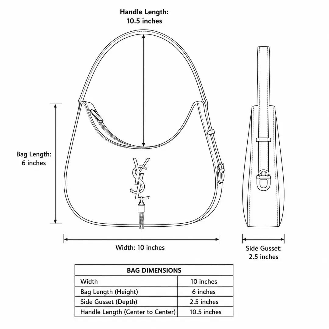 Luxe Curve Leather Hobo Bag