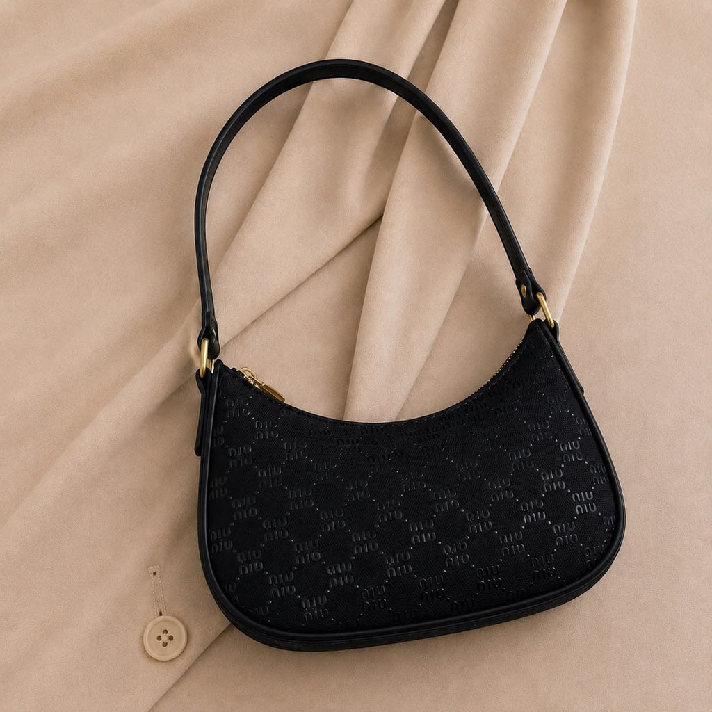 Luna Curve Purse – Elegant Printed Shoulder Handbag for Women
