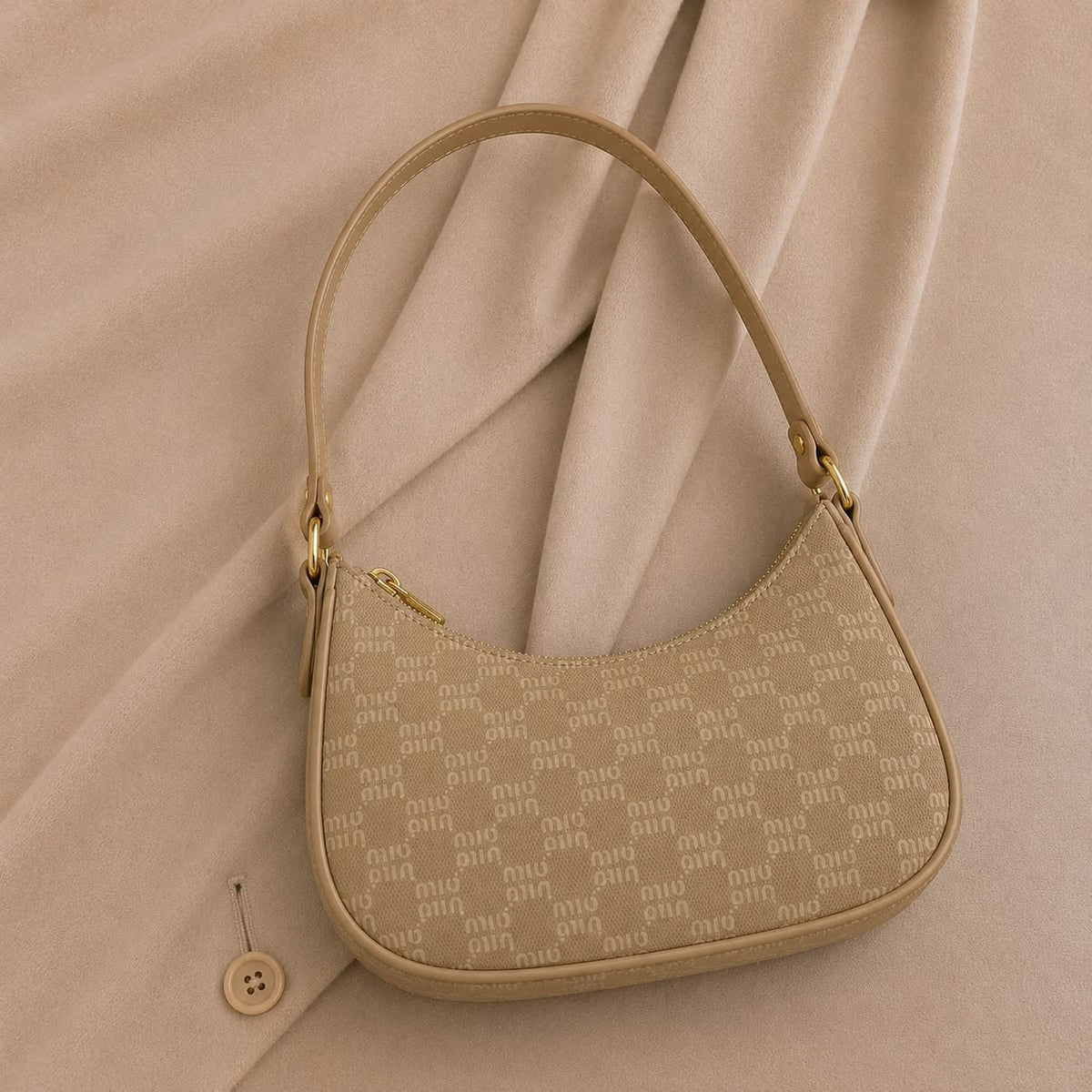Luna Curve Purse – Elegant Printed Shoulder Handbag for Women