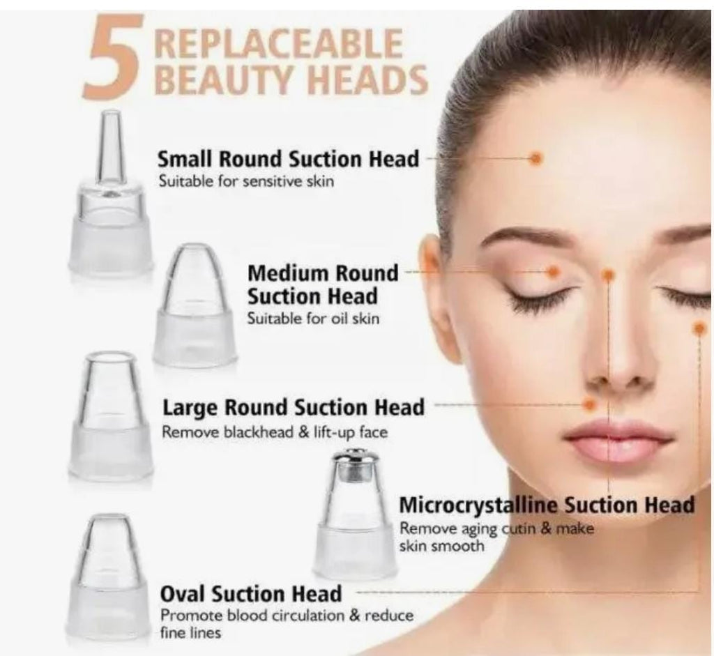 Upgraded Blackhead Remover Vacuum Facial Pore Cleaner Electric Acne Comedone Whitehead Extractor Tool 5 Probes For Women And Men