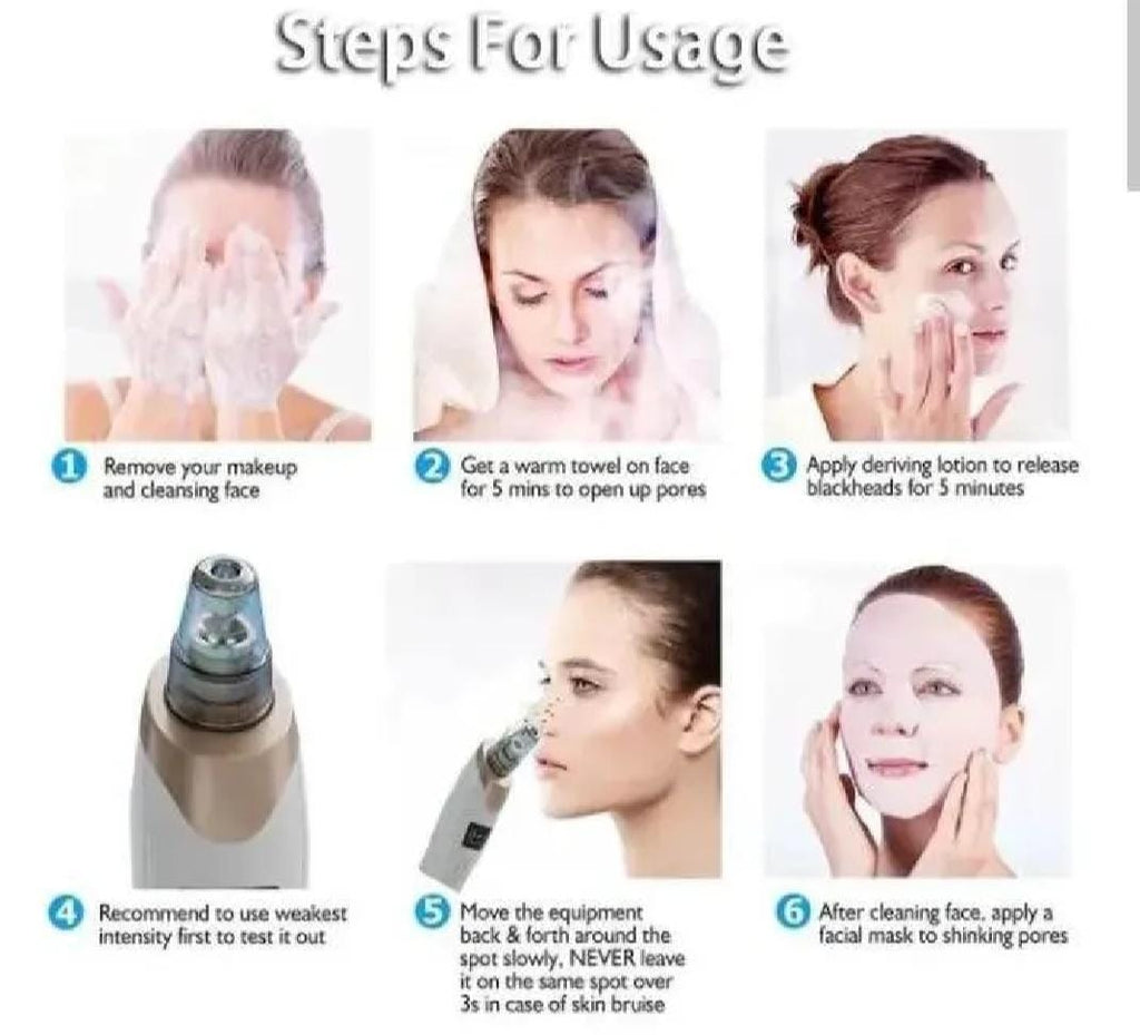 Upgraded Blackhead Remover Vacuum Facial Pore Cleaner Electric Acne Comedone Whitehead Extractor Tool 5 Probes For Women And Men