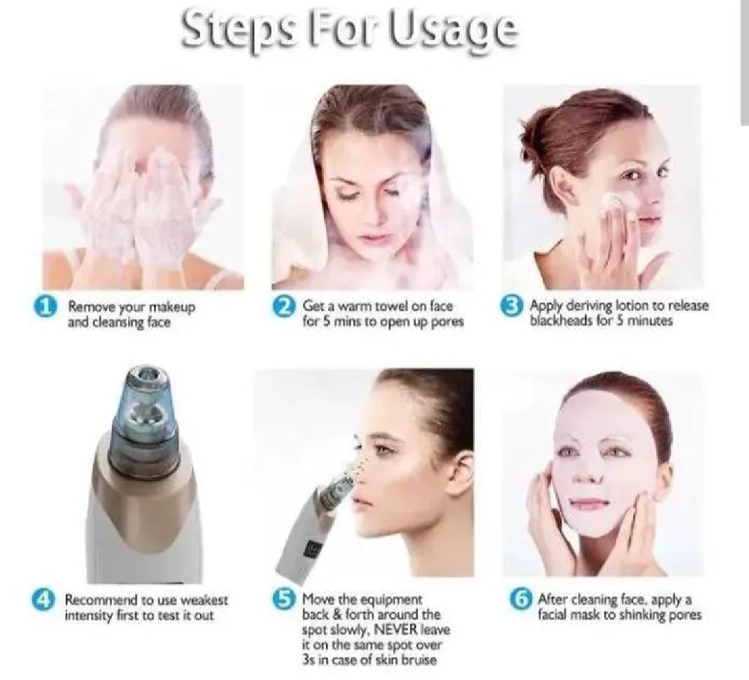 Upgraded Blackhead Remover Vacuum Facial Pore Cleaner Electric Acne Comedone Whitehead Extractor Tool 5 Probes For Women And Men